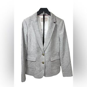 Banana Republic Jacket Blazer Women's Size 8 Gray Tweed Wool Blend